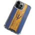 Barbados Flag Dark Wood iPhone 14 Pro Clear Case